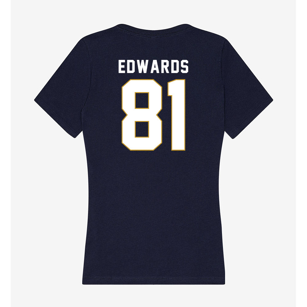 Notre Dame - NCAA Men's Ice Hockey : Beckham Edwards - Women's V-Neck T-Shirt-1