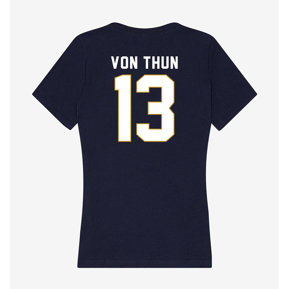 Notre Dame - NCAA Men's Soccer : Martin von Thun - Women's V-Neck T-Shirt-1