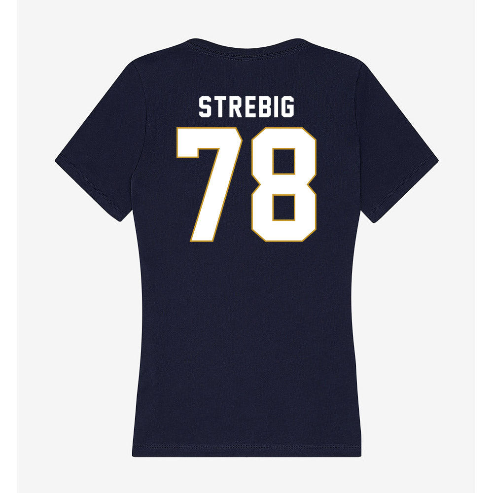Notre Dame - NCAA Football : Owen Strebig - Women's V-Neck T-Shirt-1