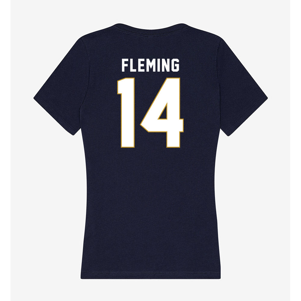 Notre Dame - NCAA Men's Ice Hockey : Maddox Fleming - Women's V-Neck T-Shirt-1