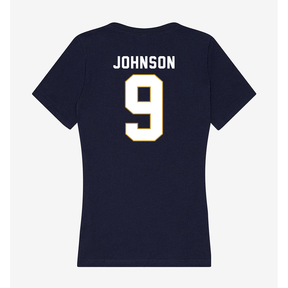 Notre Dame - NCAA Football : Brauntae Johnson - Women's V-Neck T-Shirt-1