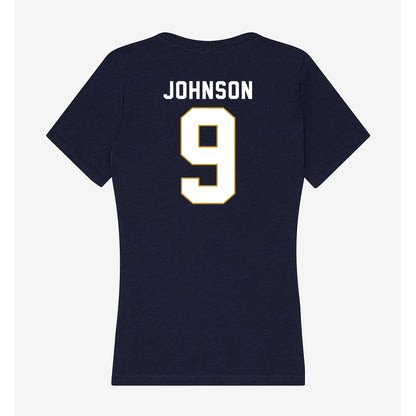 Notre Dame - NCAA Football : Brauntae Johnson - Women's V-Neck T-Shirt-1