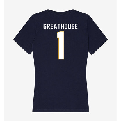 Notre Dame - NCAA Football : Jaden Greathouse - Women's V-Neck T-Shirt-1