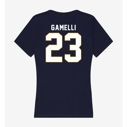Notre Dame - NCAA Baseball : Gian Gamelli - Women's V-Neck T-Shirt-1