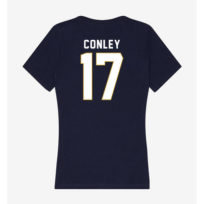 Notre Dame - NCAA Women's Lacrosse : Angie Conley - Women's V-Neck T-Shirt-1