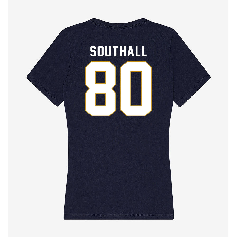 Notre Dame - NCAA Football : Xavier Southall - Women's V-Neck T-Shirt-1