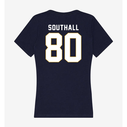 Notre Dame - NCAA Football : Xavier Southall - Women's V-Neck T-Shirt-1