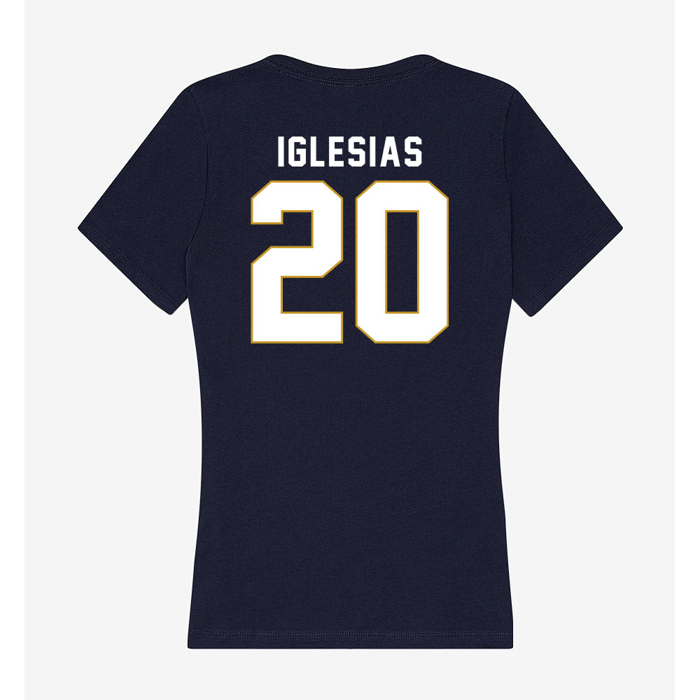 Notre Dame - NCAA Men's Lacrosse : Miguel Iglesias - Women's V-Neck T-Shirt-1