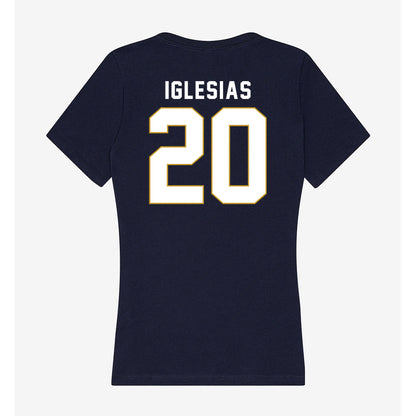 Notre Dame - NCAA Men's Lacrosse : Miguel Iglesias - Women's V-Neck T-Shirt-1