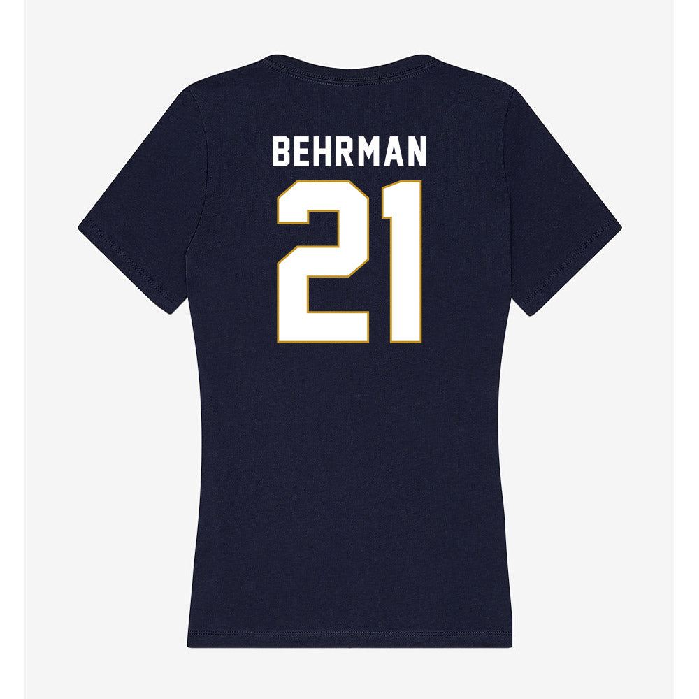 Notre Dame - NCAA Men's Lacrosse : Brock Behrman - Women's V-Neck T-Shirt-1