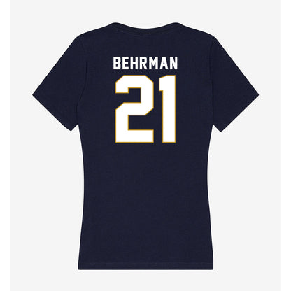 Notre Dame - NCAA Men's Lacrosse : Brock Behrman - Women's V-Neck T-Shirt-1