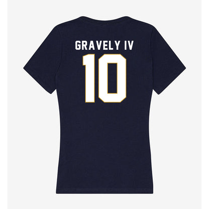 Notre Dame - NCAA Baseball : Warren Gravely IV - Women's V-Neck T-Shirt-1