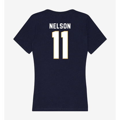 Notre Dame - NCAA Men's Ice Hockey : Danny Nelson - Women's V-Neck T-Shirt-1