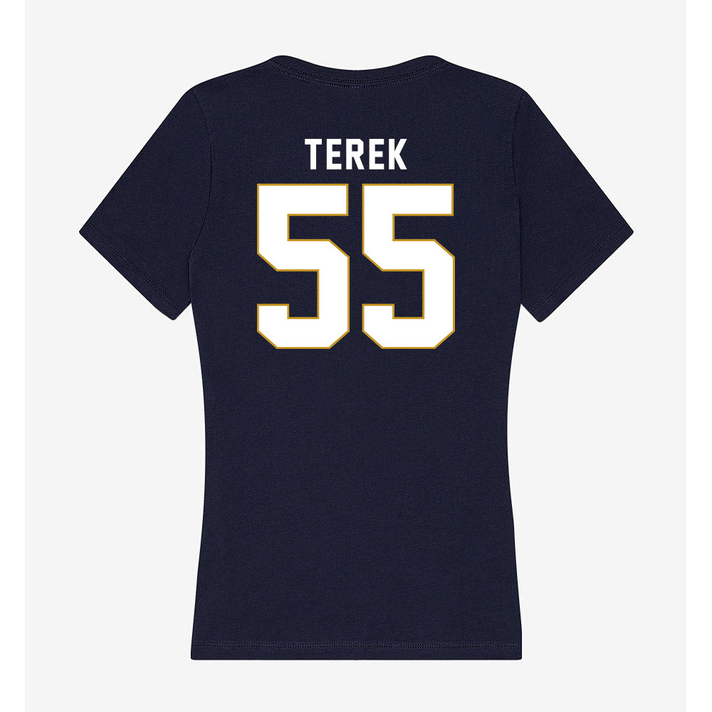 Notre Dame - NCAA Football : Christopher Terek - Women's V-Neck T-Shirt-1