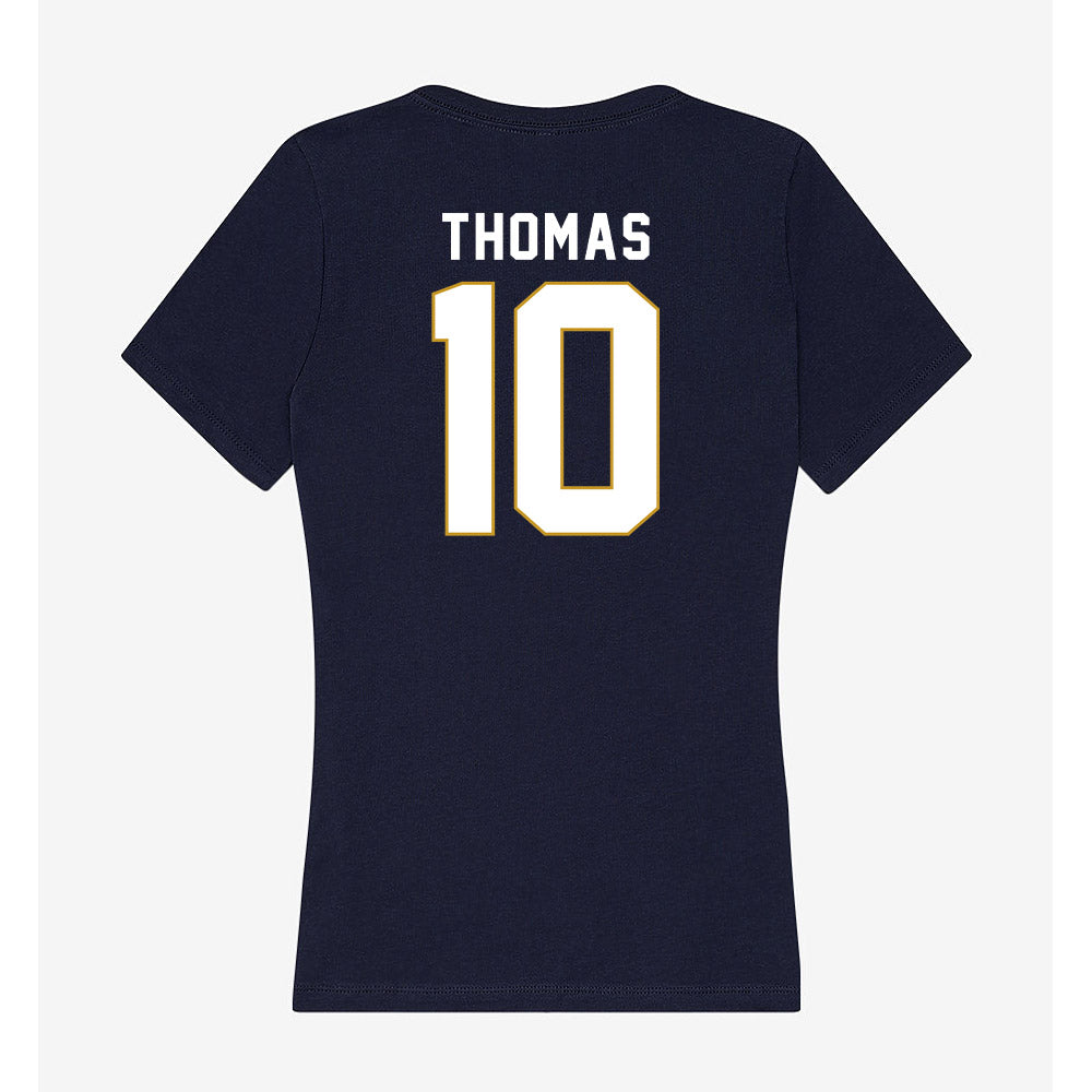 Notre Dame - NCAA Football : Loghan Thomas - Women's V-Neck T-Shirt-1