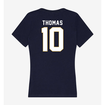 Notre Dame - NCAA Football : Loghan Thomas - Women's V-Neck T-Shirt-1