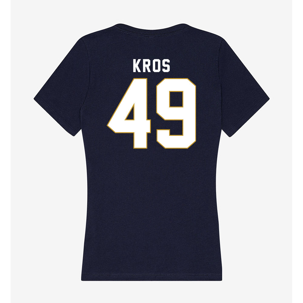 Notre Dame - NCAA Football : Andrew Kros - Women's V-Neck T-Shirt-1