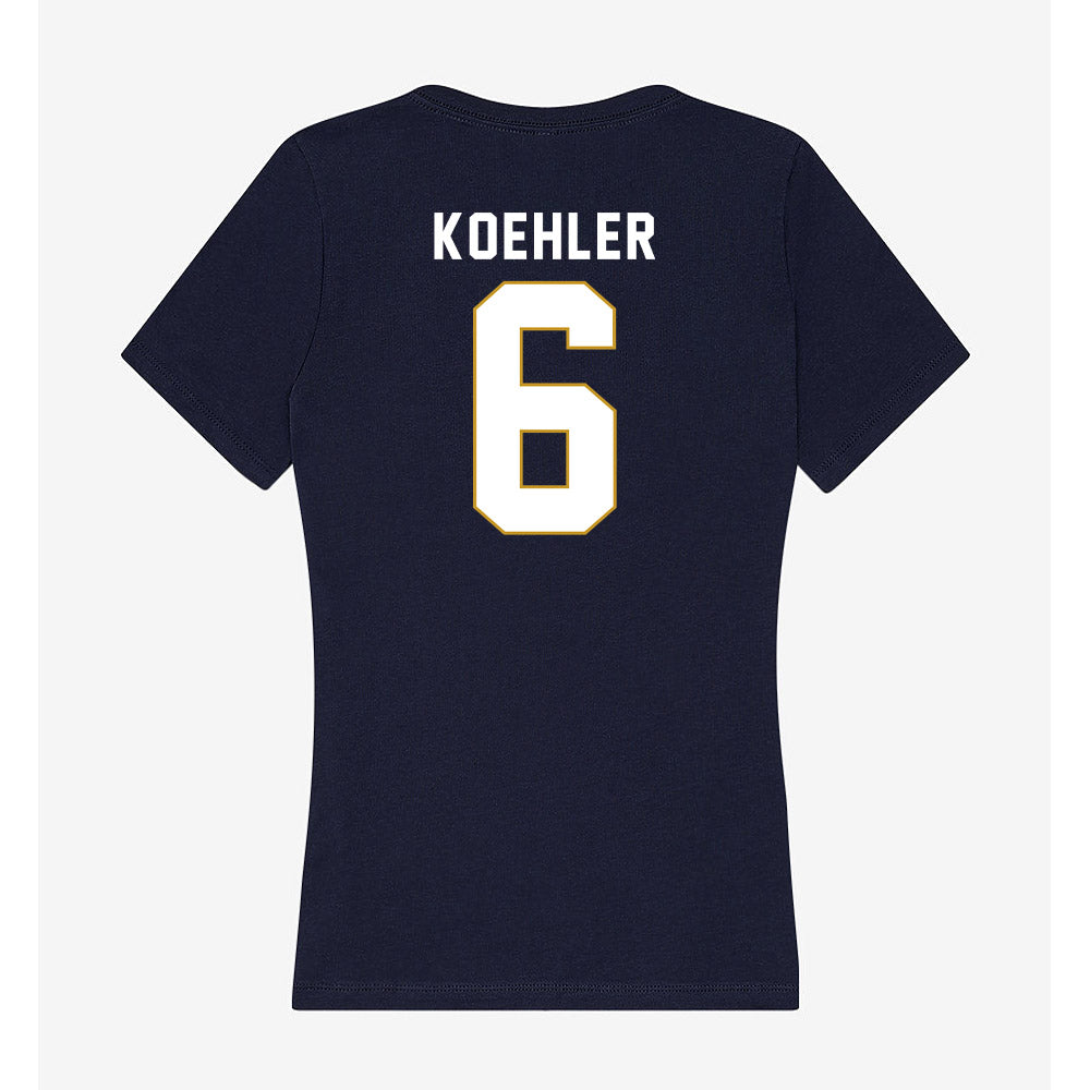 Notre Dame - NCAA Men's Basketball : Brady Koehler - Women's V-Neck T-Shirt-1