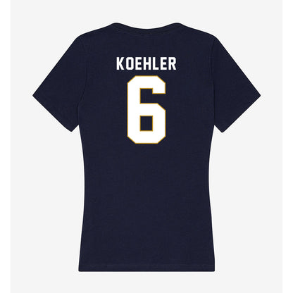 Notre Dame - NCAA Men's Basketball : Brady Koehler - Women's V-Neck T-Shirt-1