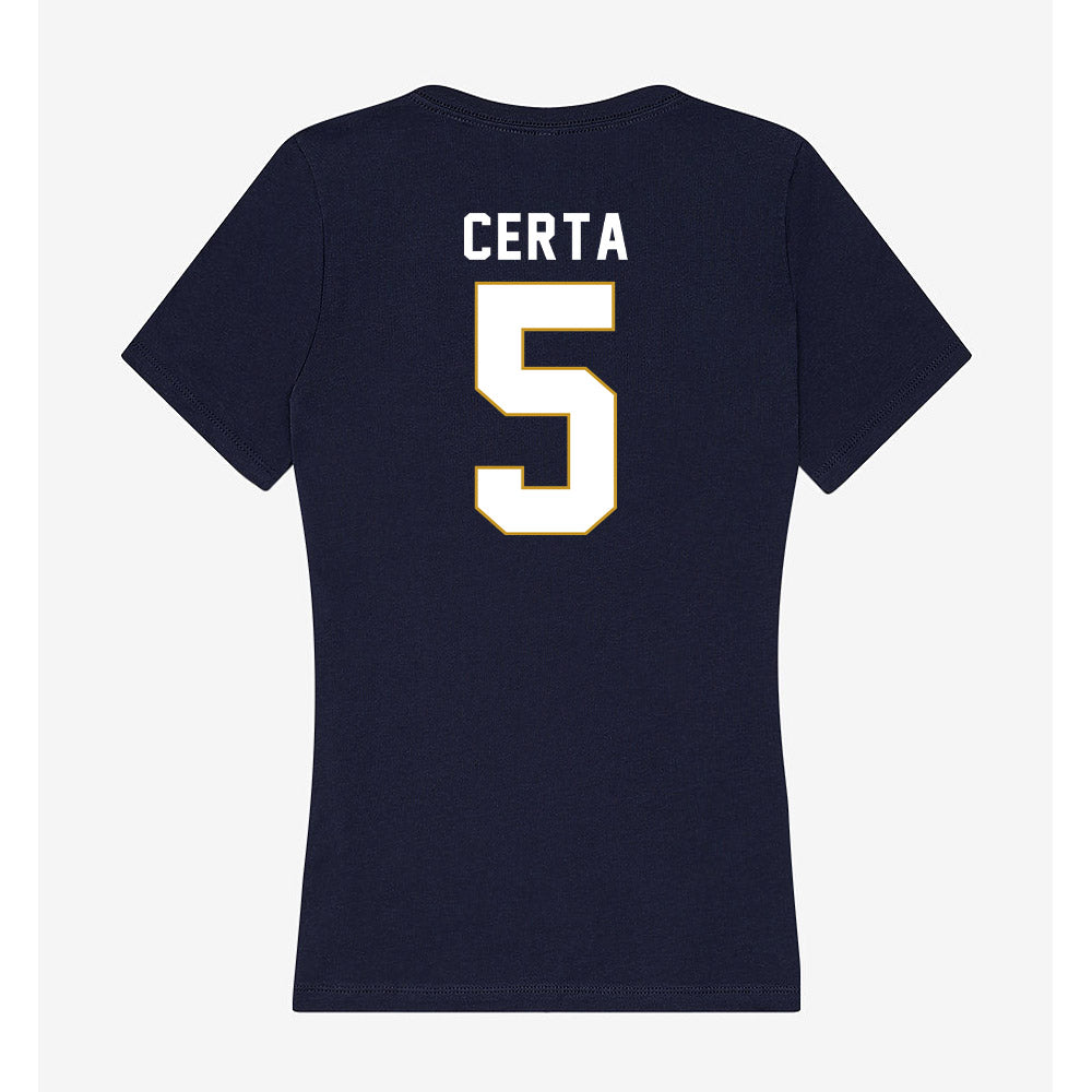 Notre Dame - NCAA Men's Basketball : Cole Certa - Women's V-Neck T-Shirt-1
