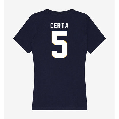 Notre Dame - NCAA Men's Basketball : Cole Certa - Women's V-Neck T-Shirt-1