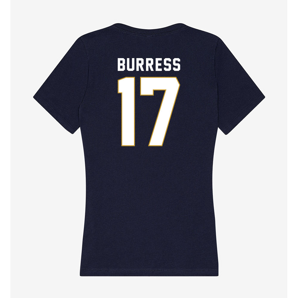 Notre Dame - NCAA Football : Elijah Burress - Women's V-Neck T-Shirt-1