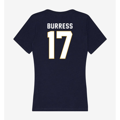 Notre Dame - NCAA Football : Elijah Burress - Women's V-Neck T-Shirt-1