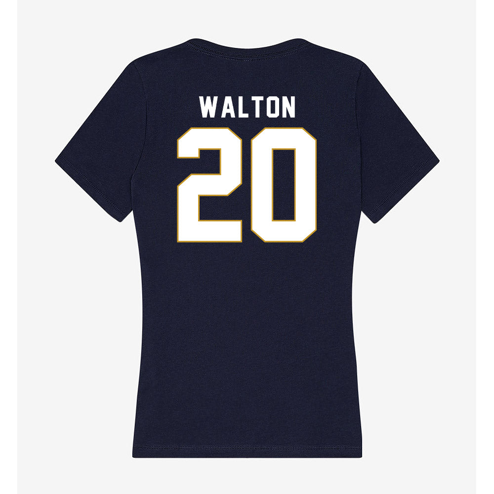 Notre Dame - NCAA Football : Jonaz Walton - Women's V-Neck T-Shirt-1