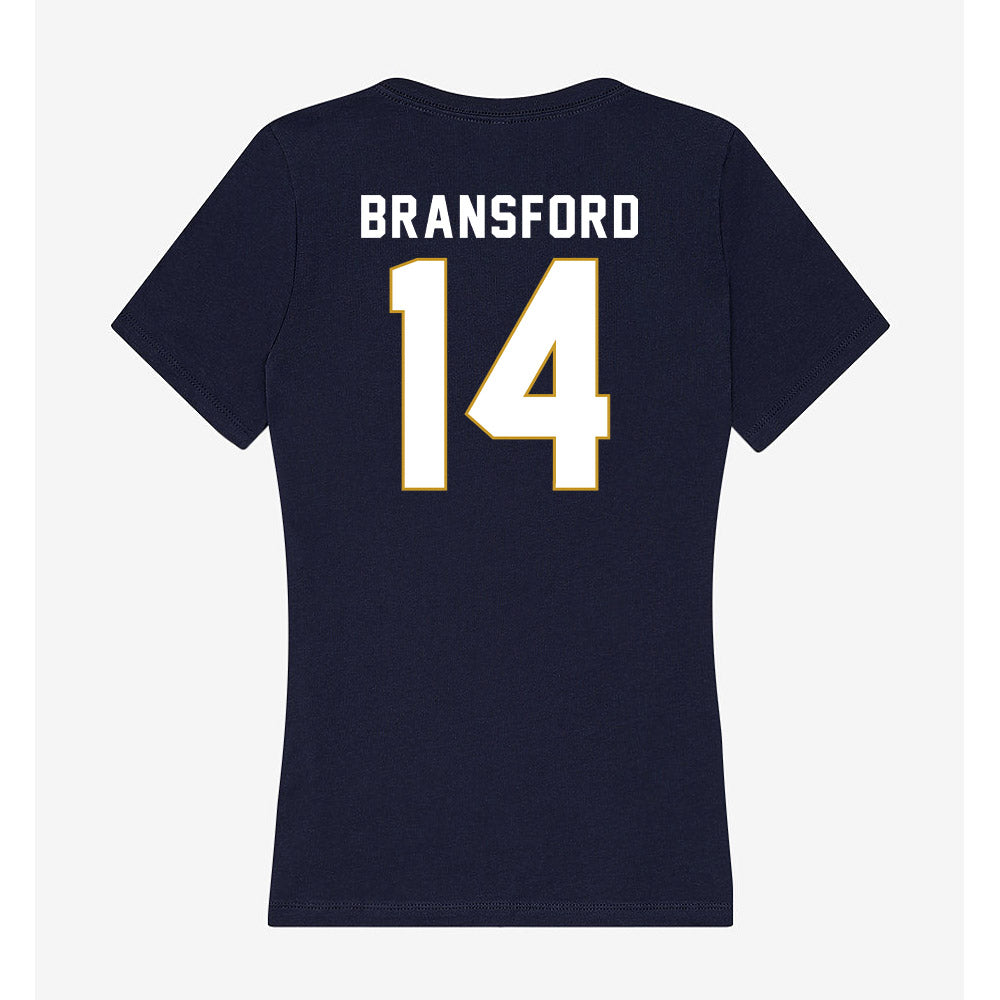 Notre Dame - NCAA Women's Basketball : Kk Bransford - Women's V-Neck T-Shirt-1