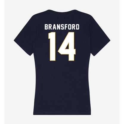 Notre Dame - NCAA Women's Basketball : Kk Bransford - Women's V-Neck T-Shirt-1