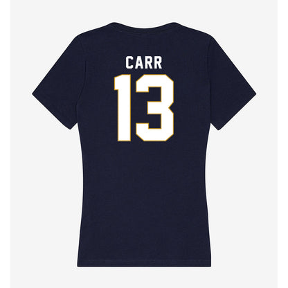 Notre Dame - NCAA Football : CJ Carr - Women's V-Neck T-Shirt-1