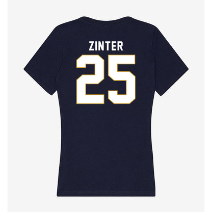 Notre Dame - NCAA Football : Preston Zinter - Women's V-Neck T-Shirt-1