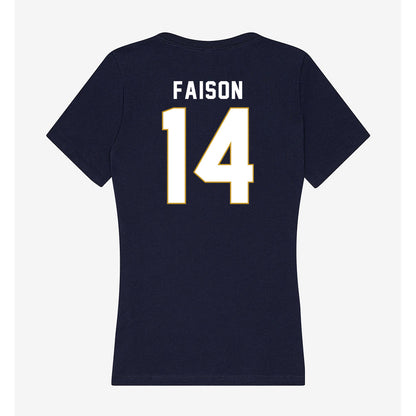 Notre Dame - NCAA Men's Lacrosse : Jordan Faison - Women's V-Neck T-Shirt-1