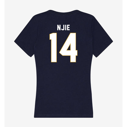 Notre Dame - NCAA Men's Basketball : Kebba Njie - Women's V-Neck T-Shirt-1