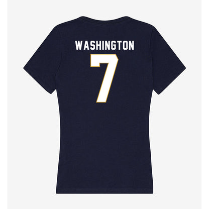 Notre Dame - NCAA Football : Tyrus Washington - Women's V-Neck T-Shirt-1
