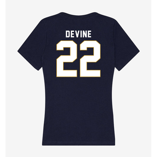 Notre Dame - NCAA Men's Basketball : Luke Devine - Women's V-Neck T-Shirt-0
