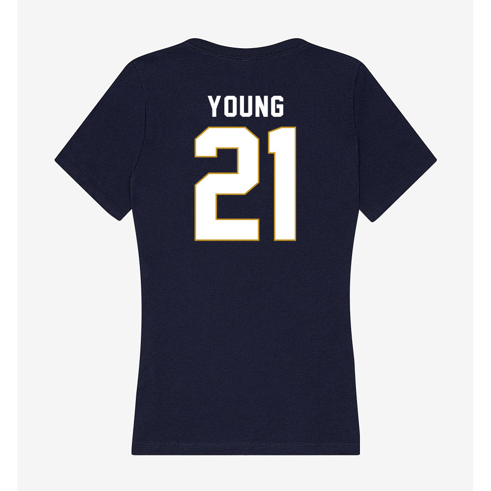 Notre Dame - NCAA Football : Kedren Young - Women's V-Neck T-Shirt-1