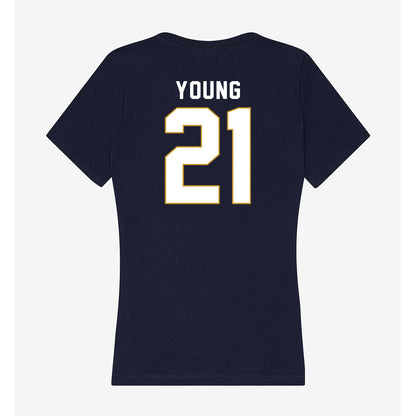 Notre Dame - NCAA Football : Kedren Young - Women's V-Neck T-Shirt-1