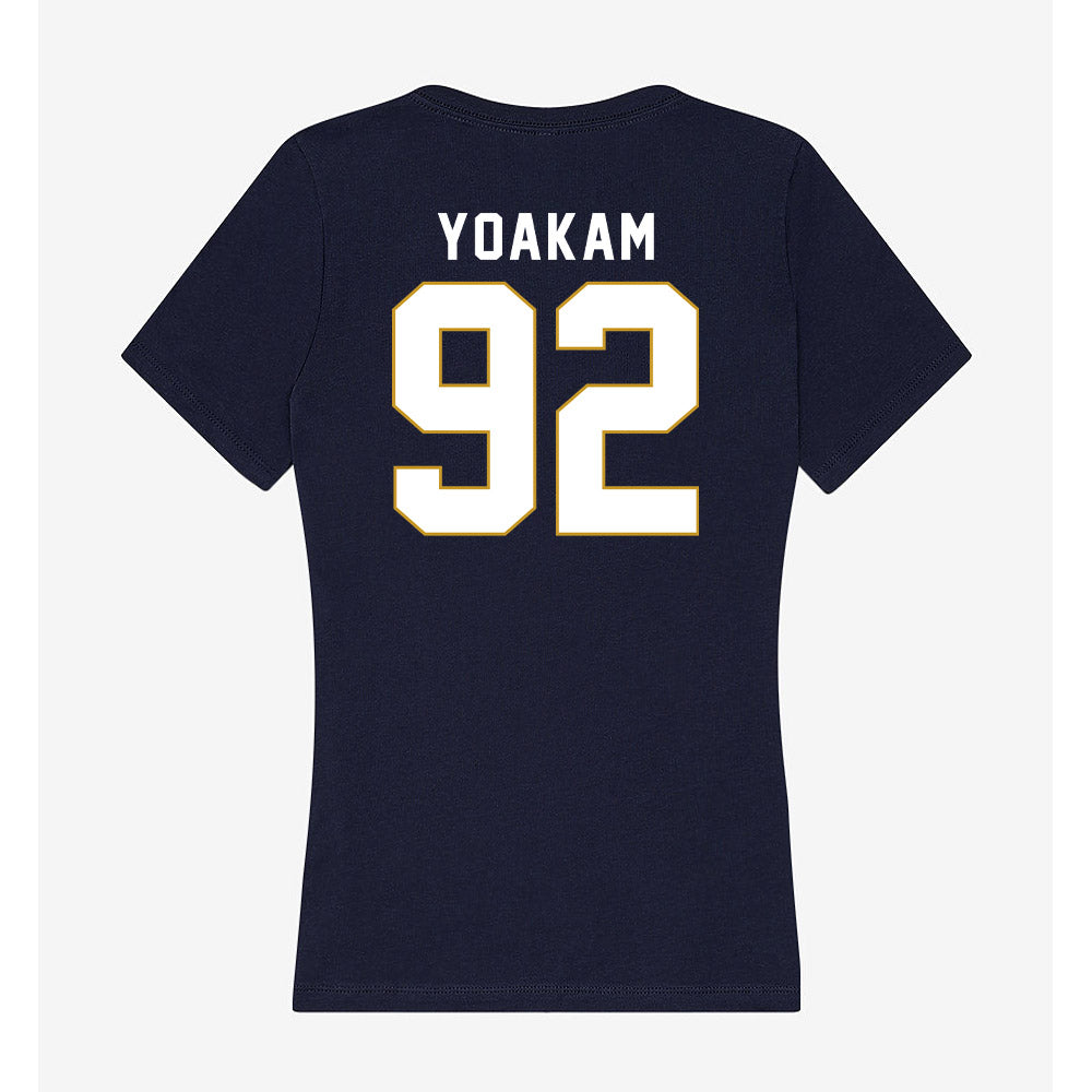 Notre Dame - NCAA Football : Zachary Yoakam - Women's V-Neck T-Shirt-1