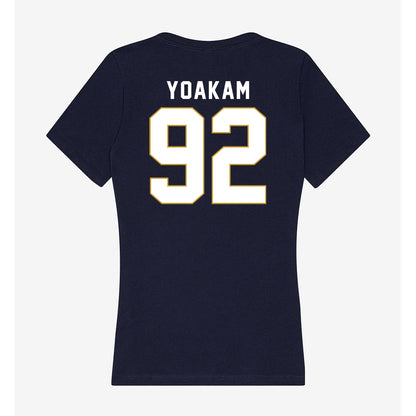 Notre Dame - NCAA Football : Zachary Yoakam - Women's V-Neck T-Shirt-1