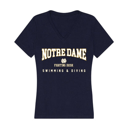 Notre Dame - NCAA Women's Swimming & Diving : Averie Hager - Women's V-Neck T-Shirt-0