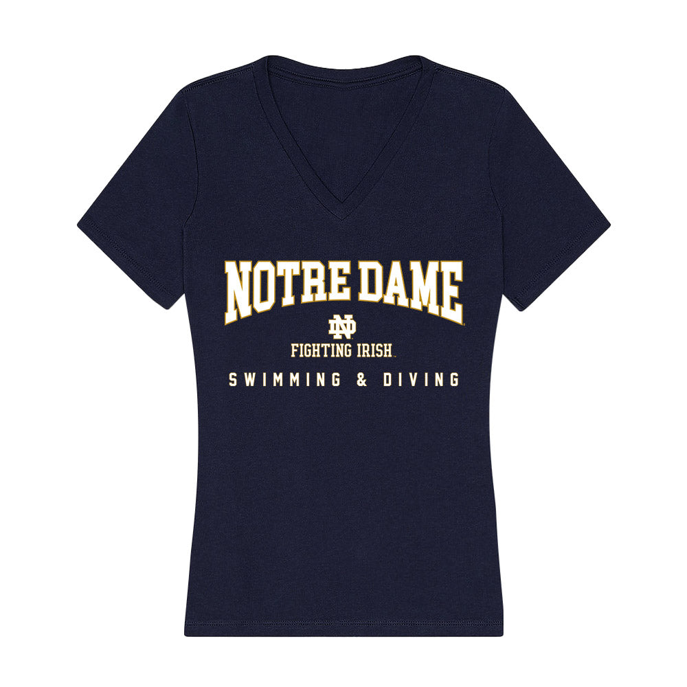 Notre Dame - NCAA Women's Swimming & Diving : Camryn Tilger - Women's V-Neck T-Shirt-0