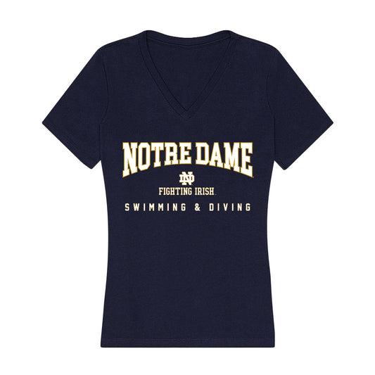 Notre Dame - NCAA Women's Swimming & Diving : Caroline Mulrooney - Women's V-Neck T-Shirt-0