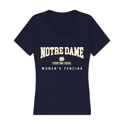 Notre Dame - NCAA Women's Fencing : Sedna Gandhi - Women's V-Neck T-Shirt-0