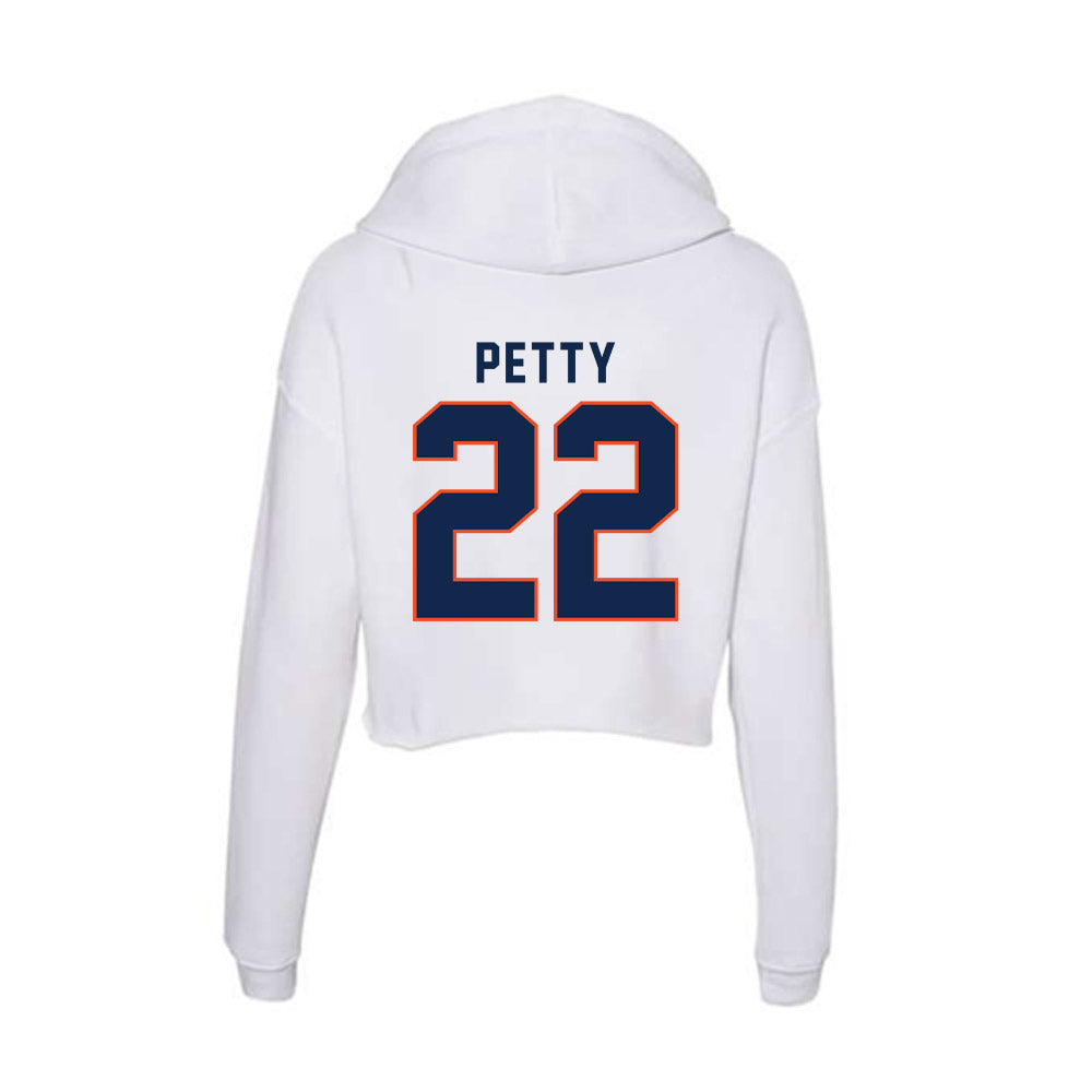 Virginia - NCAA Men's Lacrosse : Elijah Petty - Women's Crop Fleece Hoodie-1