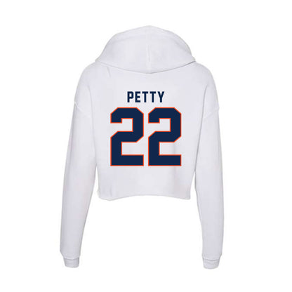 Virginia - NCAA Men's Lacrosse : Elijah Petty - Women's Crop Fleece Hoodie-1