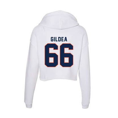Virginia - NCAA Football : Michael Gildea - Women's Crop Fleece Hooded Sweatshirt-1