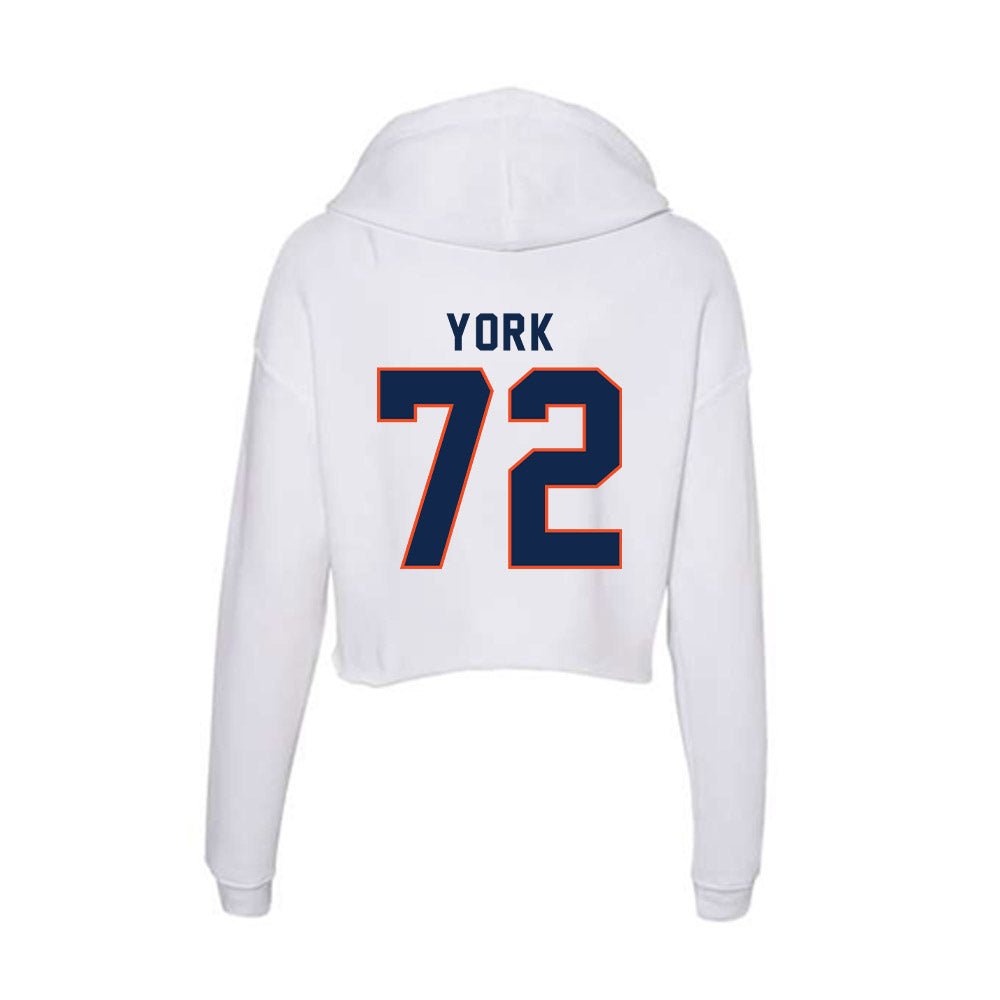 Virginia - NCAA Football : Ben York - Women's Crop Fleece Hoodie-1