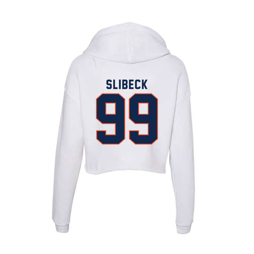 Virginia - NCAA Football : Elijah Slibeck - Women's Crop Fleece Hoodie-1