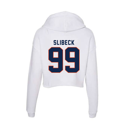 Virginia - NCAA Football : Elijah Slibeck - Women's Crop Fleece Hoodie-1